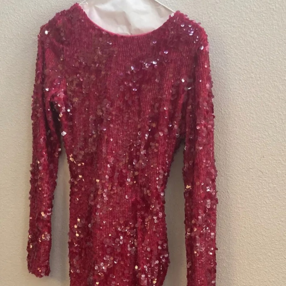 Dress the Population Fuschia Sequin Paliette Dress, BRAND NEW, Small
